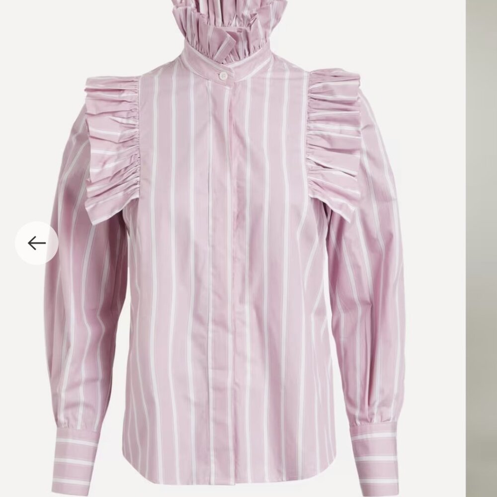 Maria de la Orden Mizou Blouse in Pink and White
